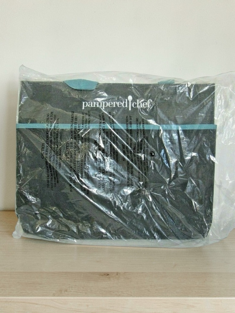NEW Unopened Pampered Chef Black Gray & Teal XL Heavy Duty Tote Bag 2021 Jumbo - Picture 2 of 6
